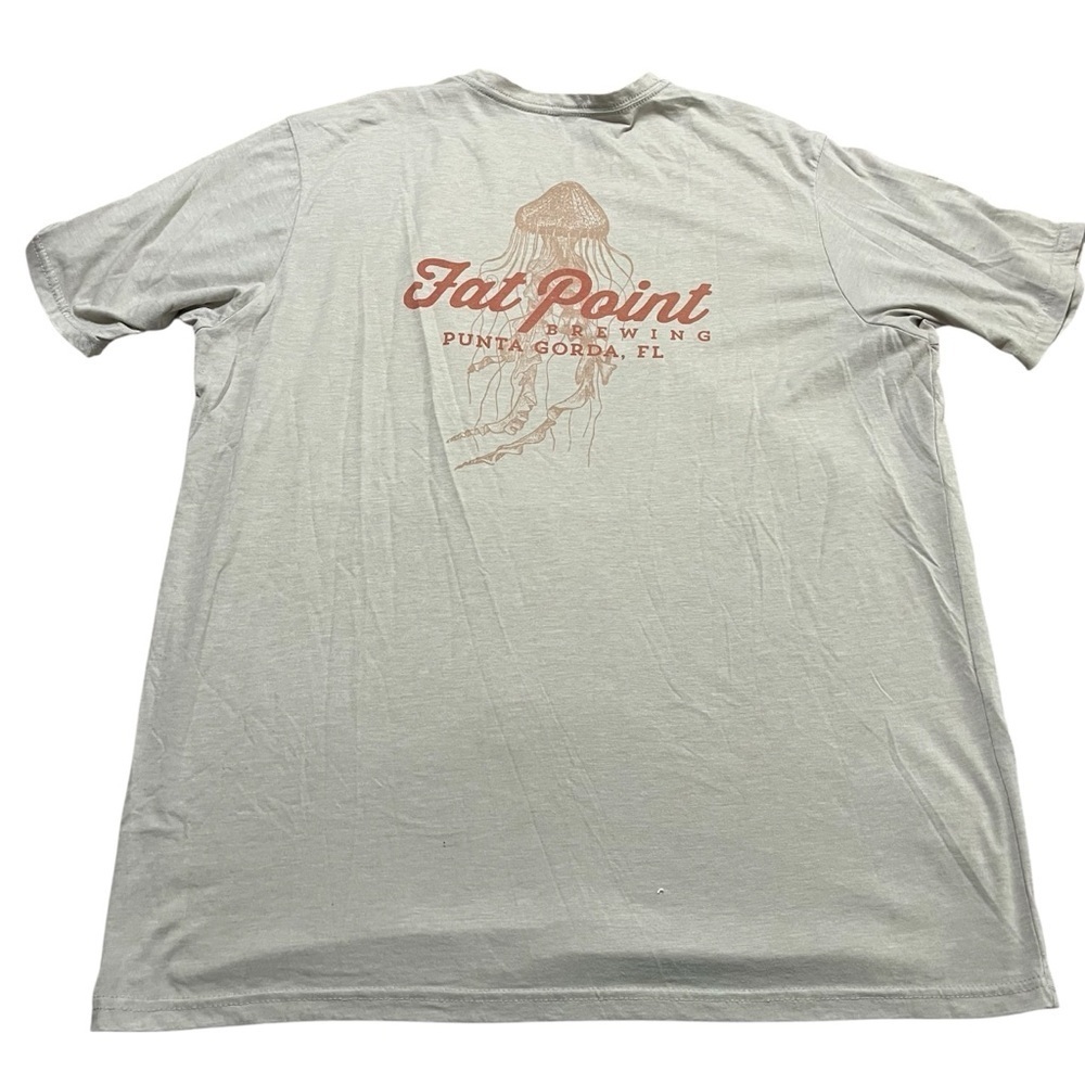 Fat Point Brewing Punta Gorda Florida Men's Gray T-Shirt Jellyfish Beer Size XXL
